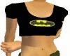 Black Crop Bat Top