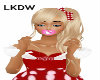 child blonde red polka 