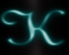 Teal Neon Letter (K)