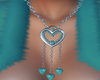 Teal Heart Necklace