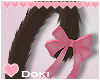 Pink Bow Brown Cat Tail