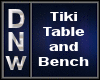 Tiki Bar Table and Bench