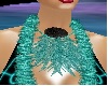 teal feathers necklace