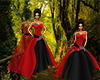 Red Black evening gown
