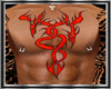 2 Red Dragons Chest Tat