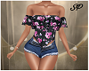 Outfit Short Top Flowers