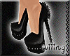 [W] Ruffled Heels Black