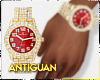 A Gold Watch Red Face