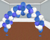 blue white balloon arch