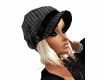 black hat + blond hair