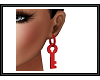 {G} Red Key Earrings