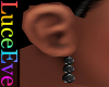 Black 3 Pearls Earrings
