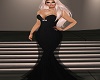 black bow tie gown