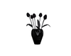 black tulips on black