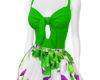 ~Floral  Dress Green