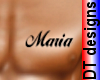 Name Maria chest tattoo