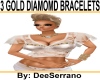3 GOLD DIAMOND BRACELETS