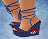 Hearted Blue Wedge Shoes