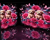 Puppies In a Rose Garden