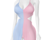AS Pink Blue Split Dress