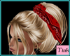red scarf blond hair