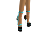 Aqua and Blk Skull Heels