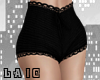 |L| Black Lace Shorts