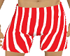 M shorts stripped red
