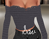 Ruffle Cut Top-Black