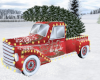 Old Christmas Truck Red