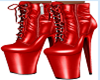 Red Latex Yeniz Boots