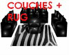 Black Pvc Couch Set+ Rug