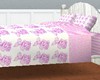 Pink Rose and Stripe Bed