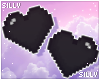 𝓼. black pixel hearts