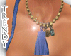TY|Blue fringe necklace