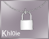 K silver lock necklace