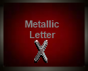 Silver Metallic Letter X