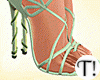 T! Green Flower Heels