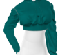 *B* Teal Crop Hoodie