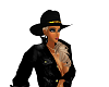 Black Cowgirl Hat, Gold 