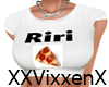 Riri top with pizza