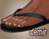 [D] Beach black flipflop