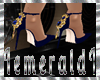 Gold Blue Winter Heels