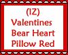 Bear Heart Pillow Red