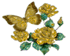 gold flower & butterfly