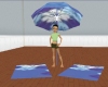 umbrella and towels