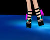 heels black/pink/blue