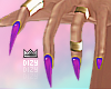 Purple Nails +Gold Rings