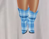 Blue Plaid Ankle Boots