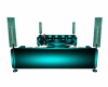 Teal Lighted Couch Set